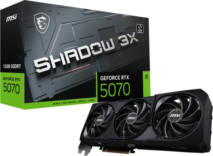 MSI GeForce RTX 5070 12G Shadow 3X, G5070-12S3, 12GB GDDR7, HDMI, 3x DP