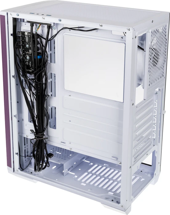 BitFenix Nova Mesh SE TG 4ARGB, weiß/violett, inkl. 4x Lüfter, Lüfter LED RGB, Glasfenster