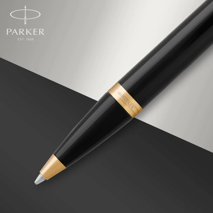 Parker IM Kugelschreiber black lacquer/gold trim, Blister