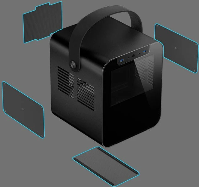 Jonsbo Jonsplus BO 100, schwarz, Glasfenster, Mini-ITX