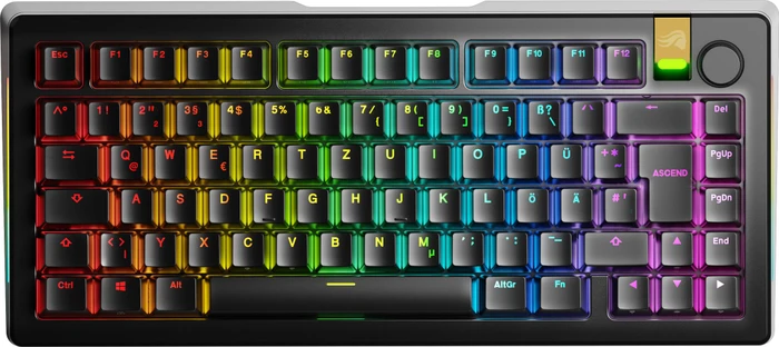 Glorious GMMK 3 Pro HE Wireless 75% Pre-built Gaming Keyboard, schwarz, LEDs RGB, Glorious Fox HE, USB/Bluetooth, DE