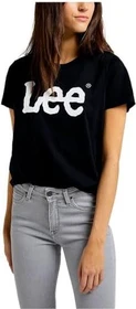 Lee Logo T-Shirt kurzarm schwarz (Damen)