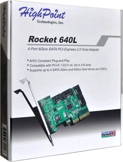 HighPoint Rocket 640L, PCIe 2.0 x4
