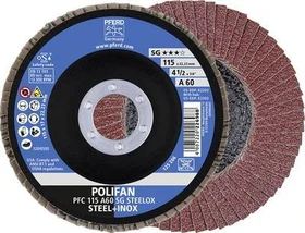 Pferd PFC 115 A 60 PSF STEELOX POLIFAN Fächerschleifscheibe K60, 115x22.23mm, 10 Stück