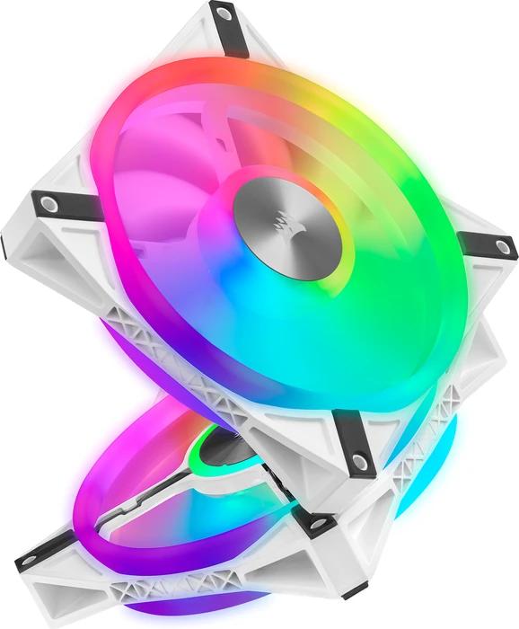 Corsair QL Series iCUE QL140 RGB PWM Dual Fan Kit, weiß, LED-Steuerung, 140mm, 2er-Pack