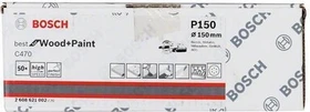 Bosch Professional C470 Best for Wood and Paint Schleifblatt K150, 150mm, 50 Stück