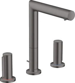 Hansgrohe Axor Uno 3-Loch Waschtischarmatur 200 mit Zerogriffen und Zugstangen-Ablaufgarnitur brushed black chrome