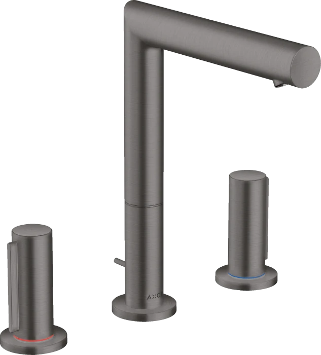 Hansgrohe Axor Uno 3-Loch Waschtischarmatur 200 mit Zerogriffen und Zugstangen-Ablaufgarnitur brushed black chrome
