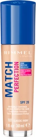 Rimmel Match Perfection Foundation 101 classic ivory LSF20, 30ml