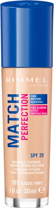 Rimmel Match Perfection Foundation 101 classic ivory LSF20, 30ml