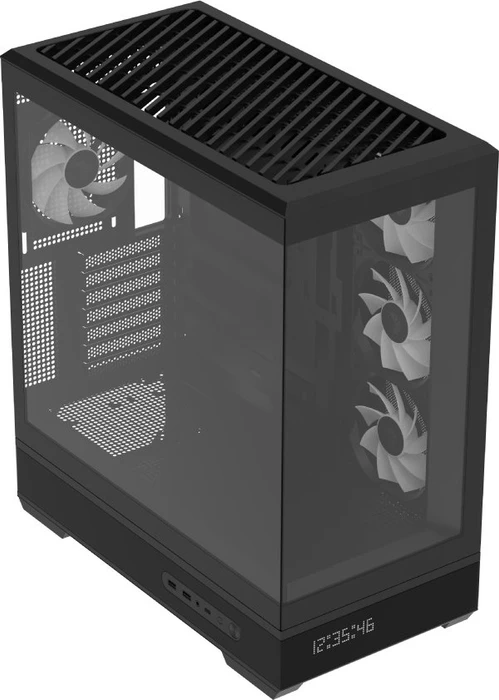 AeroCool P500B Digi Black, Glasfenster