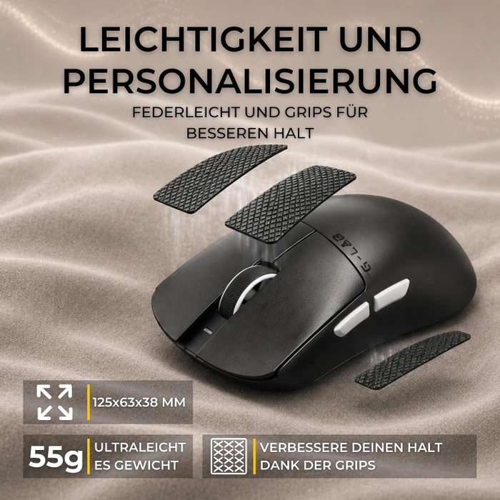 The G-Lab Kult Elite M150 8KHz Wireless Gaming Mouse, schwarz, USB/Bluetooth