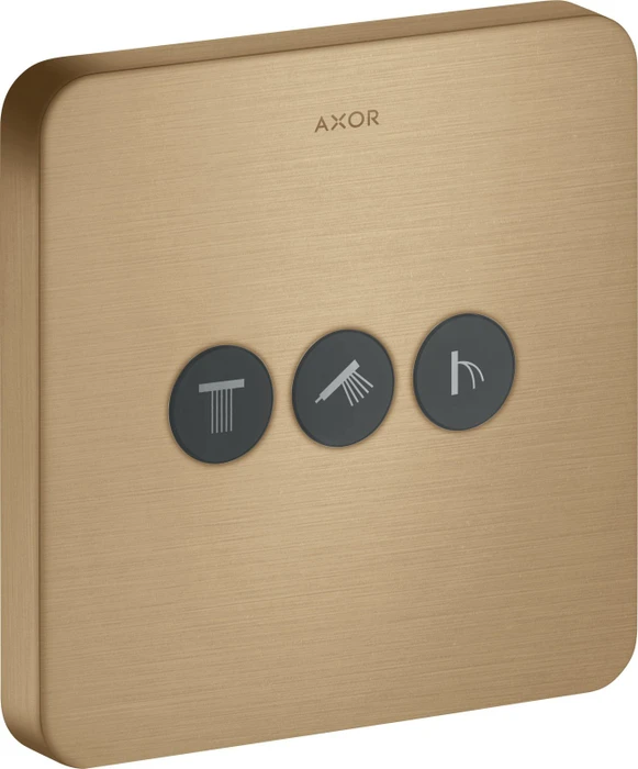 Hansgrohe Axor ShowerSelect softcube Kontrollfeld mit 3 Ventilen brushed bronze
