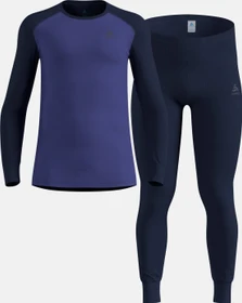 Odlo Active Warm Base Layer Set dark sapphire/skipper blue (Herren)