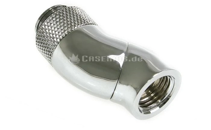 Bitspower Winkel G1/4" auf G1/4" 2x drehbar glänzend silber
