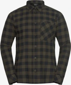 Jack Wolfskin Lite Flannel Hemd langarm check/obsidian moss (Herren)