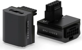 EZDIY-FAB 12VHPWR Winkeladapter 90°, Variante STD, Sense-Pins an der Unterseite, schwarz