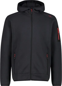 CMP Melange Knit Tech Hooded Heavy Fleece Jacke antracite/ferrari (Herren)