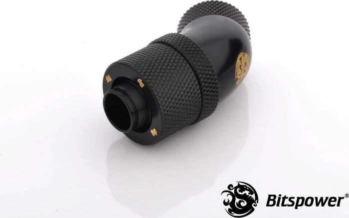 Bitspower Anschluss 45° G1/4" auf 13/10mm drehbar schwarz