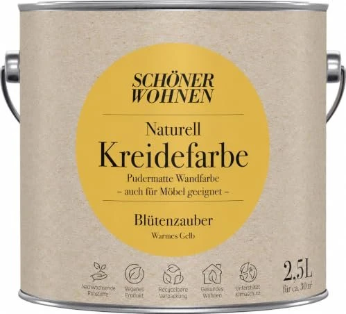Schöner Wohnen Naturell Kreidefarbe innen blütenzauber warmes gelb, 2.5l