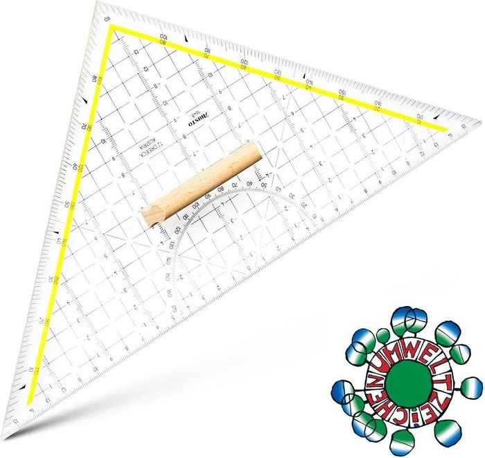 Aristo TZ-Dreieck 32.5cm, mit Holzgriff, transparent (AR1648)