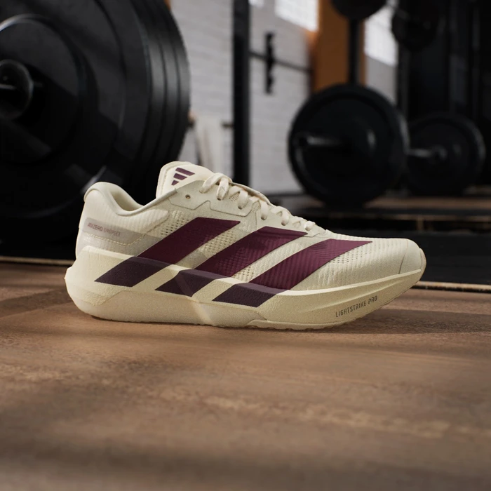 adidas Adizero Dropset Pro warm vanilla/maroon (Damen)