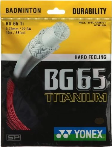 Yonex BG65 Titanium Badmintonsaite rot 10m