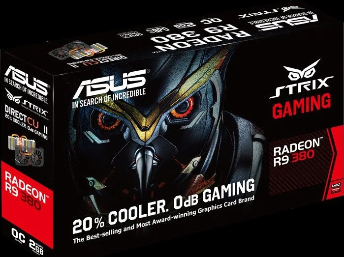 ASUS Strix Radeon R9 380, STRIX-R9380-DC2OC-2GD5-GAMING, 2GB GDDR5, 2x DVI, HDMI, DP