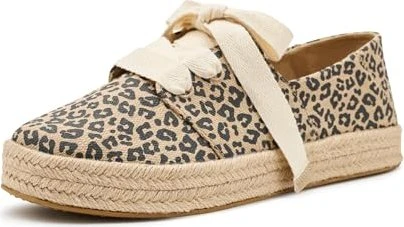 TOMS Carolina Lace-Up Espadrille beige leopard print (Damen)
