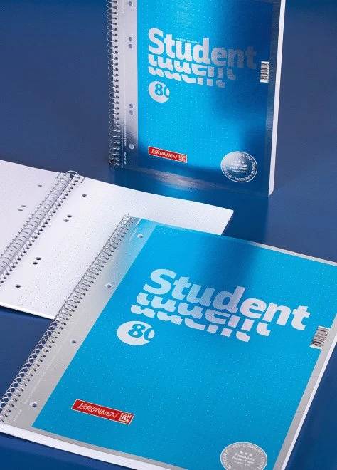 Brunnen Student Premium Collegeblock, A4, punktiert, cyan metallic, 80 Blatt