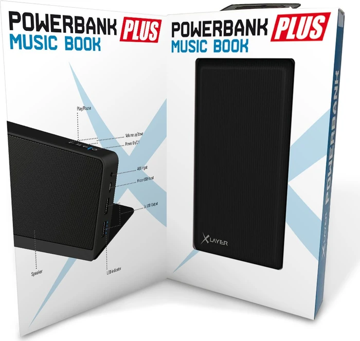 XLayer Powerbank Plus Music Book 5000mAh schwarz