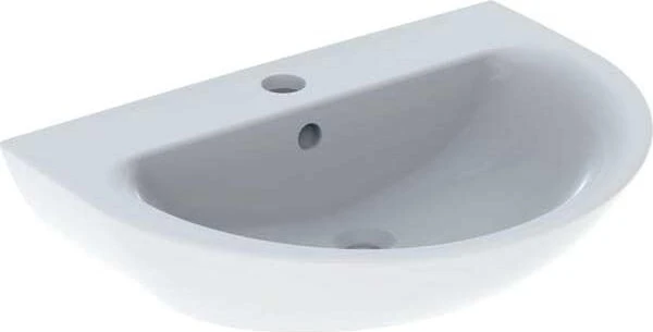 Geberit Renova Waschtisch 70cm, Hahnloch mittig, mit Überlauf, weiß/KeraTect