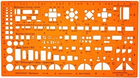Schneider Standardgraph Werkplan Architekt Schablone, orange