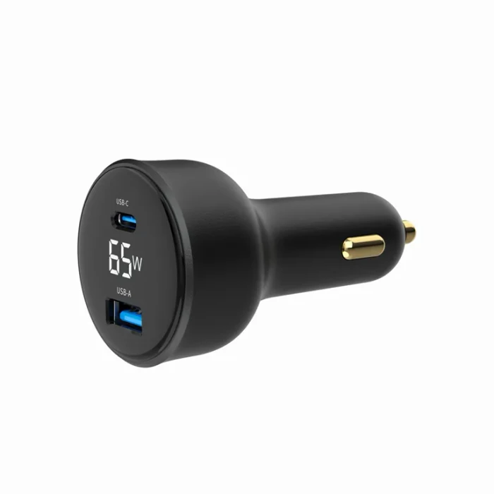 Gembird Dual-Port USB-Kfz Ladeadapter 65W schwarz
