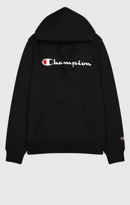 Champion Fleece mit großem Logo Hoodie schwarz (Herren)