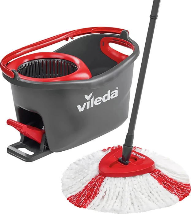 Vileda Turbo Easy Wring & Clean Komplett Bodenwischer-Set rot