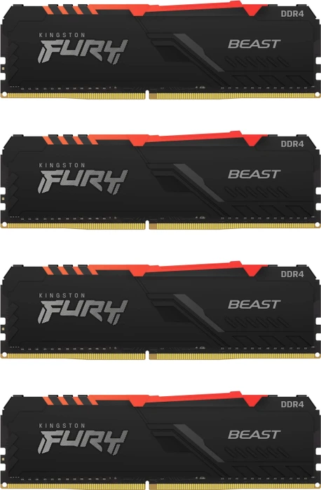 Kingston FURY Beast RGB UDIMM 32GB Kit, DDR4-3600, CL17-21-21, 1RX8