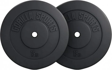 Gorilla Sports Hantelscheiben Kunststoff Set 2x 15kg