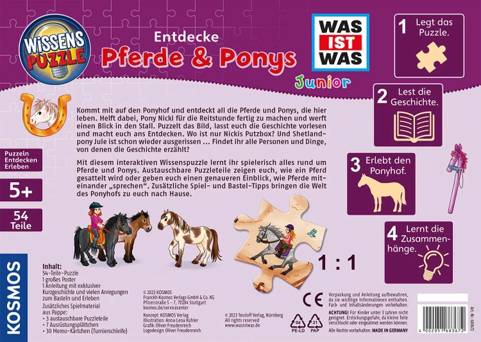 Kosmos Wissenspuzzle WAS IST WAS Junior Entdecke den Ponyhof