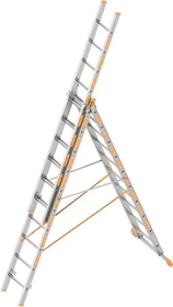 Layher Topic 1040 Alu 3-tlg. Teleskop-Mehrzweckleiter, 3x 10 Stufen