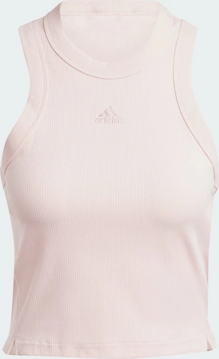 adidas Lounge Ribbed Crop Funktionsshirt ärmellos sandy pink (Damen)