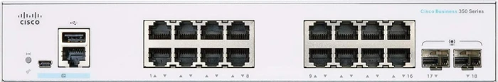 Cisco Business 350 Desktop Gigabit Managed Switch, 16x RJ-45, 2x SFP