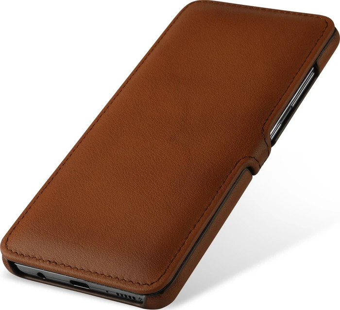 Stilgut Book Type Leather Case Clip für Samsung Galaxy A51 braun