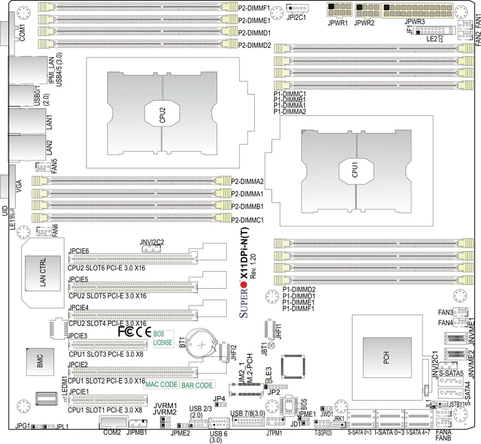 Supermicro X11DPi-N, bulk (2x Intel 3647)