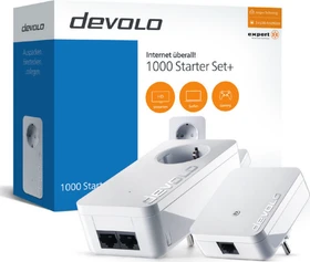 devolo dLAN 1000+ Starter Set weiß, HomePlug AV2, RJ-45, 2er-Pack (8321)