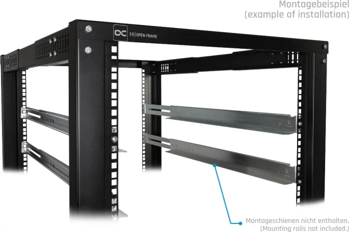 Alphacool ES 19" Open Frame Serverrack 18HE, tiefenvariabel, 1105mm tief