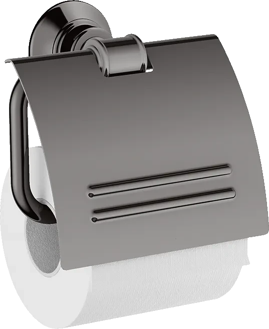 Hansgrohe AXOR Montreux Toilettenpapierhalter mit Deckel polished black chrome