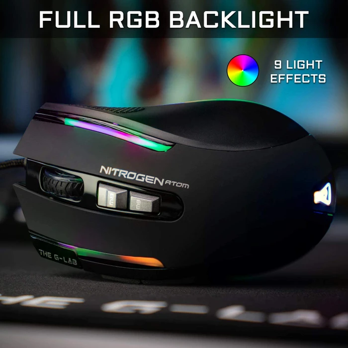 The G-Lab Kult Nitrogen ATOM Gaming Mouse, schwarz, USB