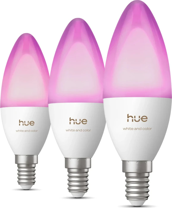 Philips Hue White and Color Ambiance 500 LED-Bulb E14 3.7W, 3 Stück