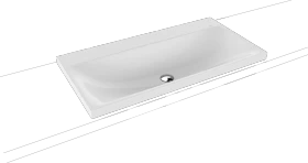 Kaldewei Silenio 3041 Aufsatzwaschtisch 90x46x4cm, Perl-Effekt, schwarz